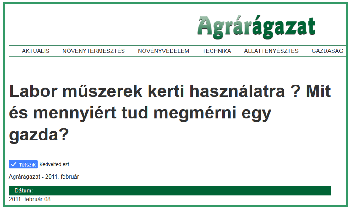 Labor műszerek kerti használatra ? Mit és mennyiért tud megmérni egy gazda?