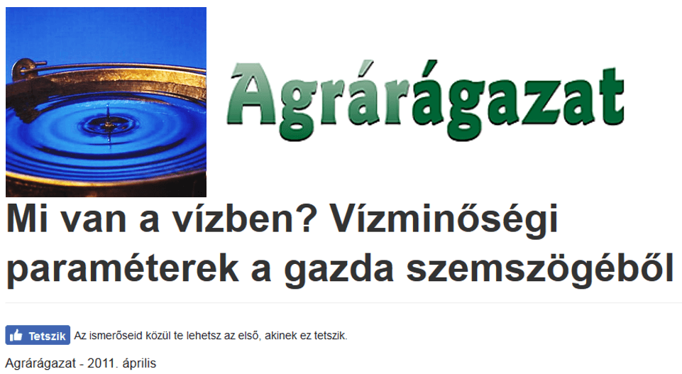 Mi van a vízben? Vízminőségi paraméterek a gazda szemszögéből